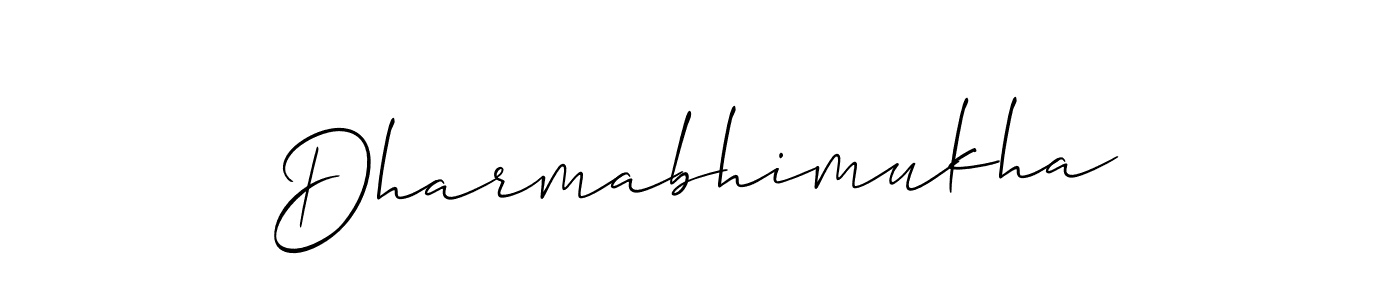 Make a beautiful signature design for name Dharmabhimukha. With this signature (Allison_Script) style, you can create a handwritten signature for free. Dharmabhimukha signature style 2 images and pictures png