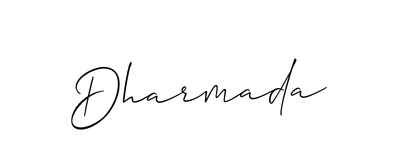 Create a beautiful signature design for name Dharmada. With this signature (Allison_Script) fonts, you can make a handwritten signature for free. Dharmada signature style 2 images and pictures png