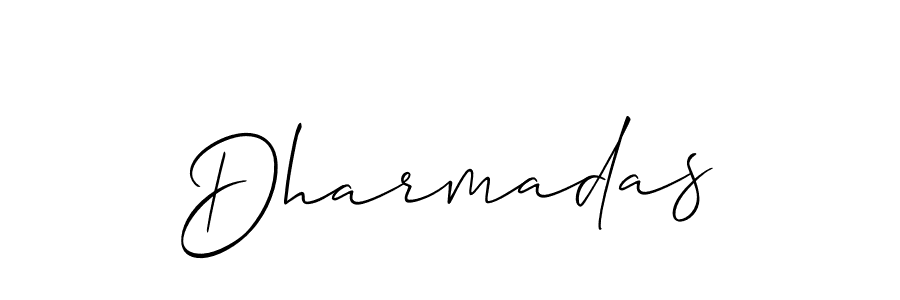 Use a signature maker to create a handwritten signature online. With this signature software, you can design (Allison_Script) your own signature for name Dharmadas. Dharmadas signature style 2 images and pictures png