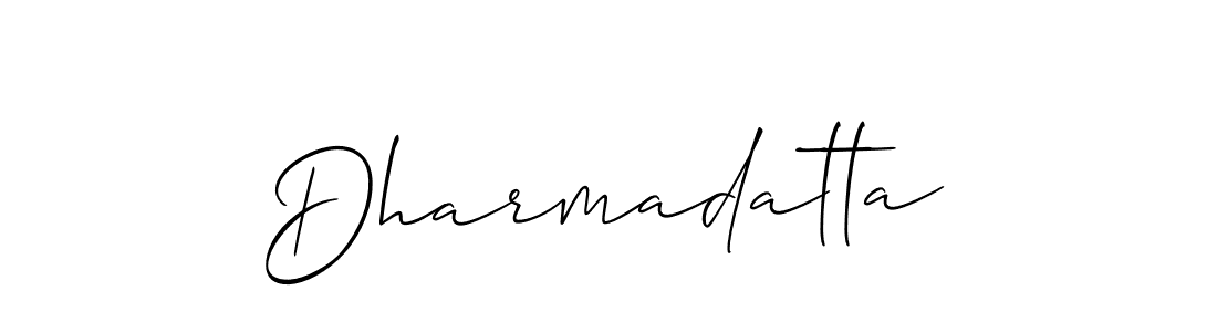 Create a beautiful signature design for name Dharmadatta. With this signature (Allison_Script) fonts, you can make a handwritten signature for free. Dharmadatta signature style 2 images and pictures png