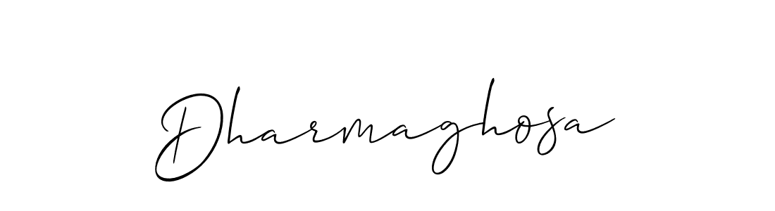 How to make Dharmaghosa signature? Allison_Script is a professional autograph style. Create handwritten signature for Dharmaghosa name. Dharmaghosa signature style 2 images and pictures png