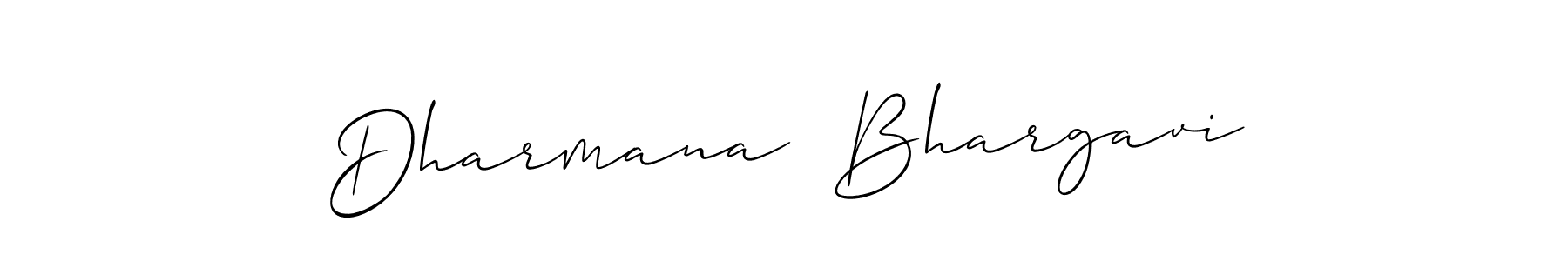 This is the best signature style for the Dharmana  Bhargavi name. Also you like these signature font (Allison_Script). Mix name signature. Dharmana  Bhargavi signature style 2 images and pictures png