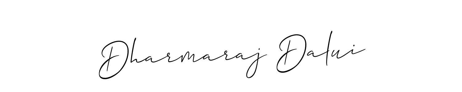The best way (Allison_Script) to make a short signature is to pick only two or three words in your name. The name Dharmaraj Dalui include a total of six letters. For converting this name. Dharmaraj Dalui signature style 2 images and pictures png