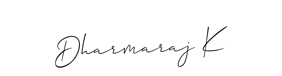 if you are searching for the best signature style for your name Dharmaraj K. so please give up your signature search. here we have designed multiple signature styles  using Allison_Script. Dharmaraj K signature style 2 images and pictures png
