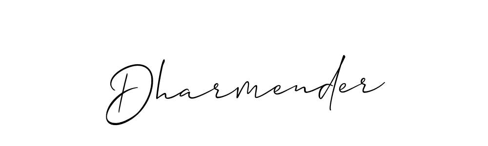 How to make Dharmender name signature. Use Allison_Script style for creating short signs online. This is the latest handwritten sign. Dharmender signature style 2 images and pictures png