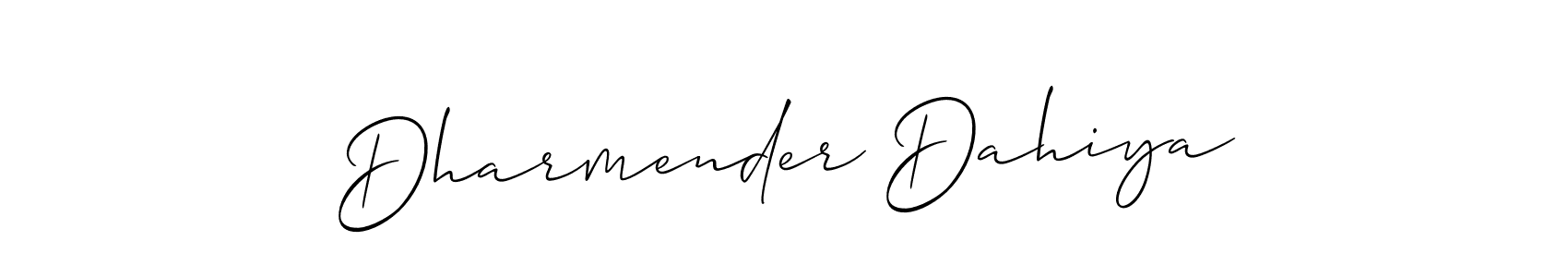 Create a beautiful signature design for name Dharmender Dahiya. With this signature (Allison_Script) fonts, you can make a handwritten signature for free. Dharmender Dahiya signature style 2 images and pictures png