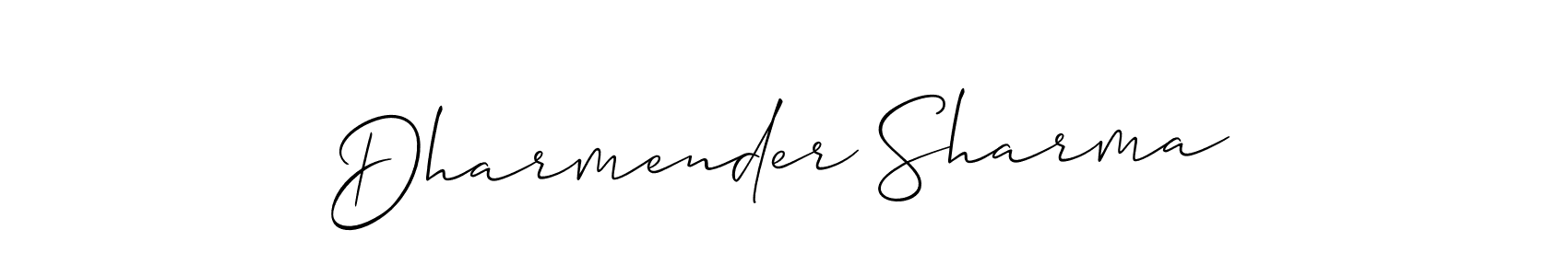 Create a beautiful signature design for name Dharmender Sharma. With this signature (Allison_Script) fonts, you can make a handwritten signature for free. Dharmender Sharma signature style 2 images and pictures png