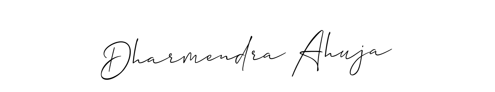 Also we have Dharmendra Ahuja name is the best signature style. Create professional handwritten signature collection using Allison_Script autograph style. Dharmendra Ahuja signature style 2 images and pictures png