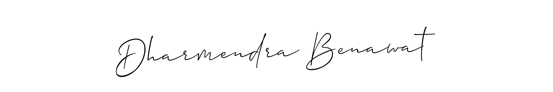 Allison_Script is a professional signature style that is perfect for those who want to add a touch of class to their signature. It is also a great choice for those who want to make their signature more unique. Get Dharmendra Benawat name to fancy signature for free. Dharmendra Benawat signature style 2 images and pictures png