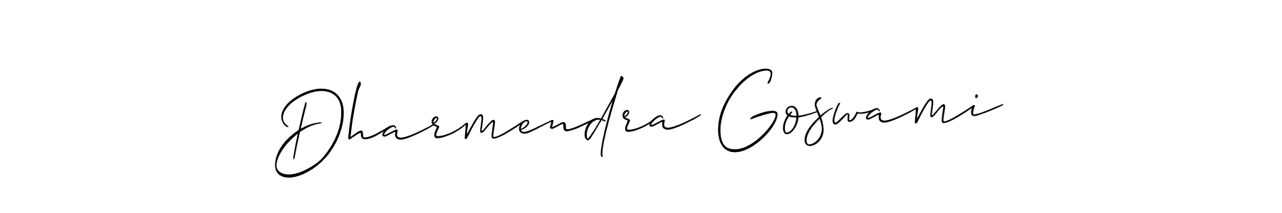 Create a beautiful signature design for name Dharmendra Goswami. With this signature (Allison_Script) fonts, you can make a handwritten signature for free. Dharmendra Goswami signature style 2 images and pictures png