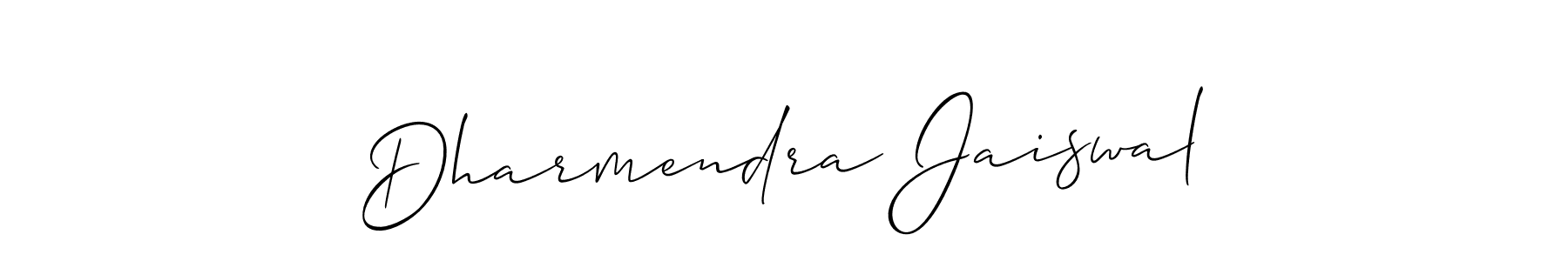 Create a beautiful signature design for name Dharmendra Jaiswal. With this signature (Allison_Script) fonts, you can make a handwritten signature for free. Dharmendra Jaiswal signature style 2 images and pictures png