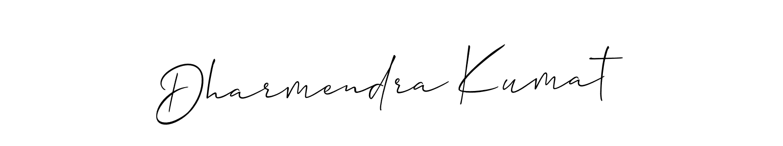 Create a beautiful signature design for name Dharmendra Kumat. With this signature (Allison_Script) fonts, you can make a handwritten signature for free. Dharmendra Kumat signature style 2 images and pictures png