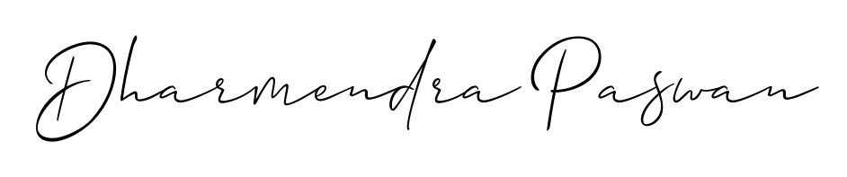 A stylish, flowing autograph style designed for name Dharmendra Paswan using Allison_Script typography. Perfect for digital creative projects. Dharmendra Paswan signature style 2 images and pictures png