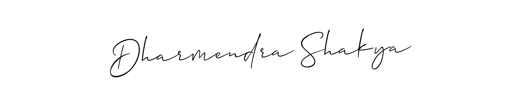 Make a beautiful signature design for name Dharmendra Shakya. With this signature (Allison_Script) style, you can create a handwritten signature for free. Dharmendra Shakya signature style 2 images and pictures png