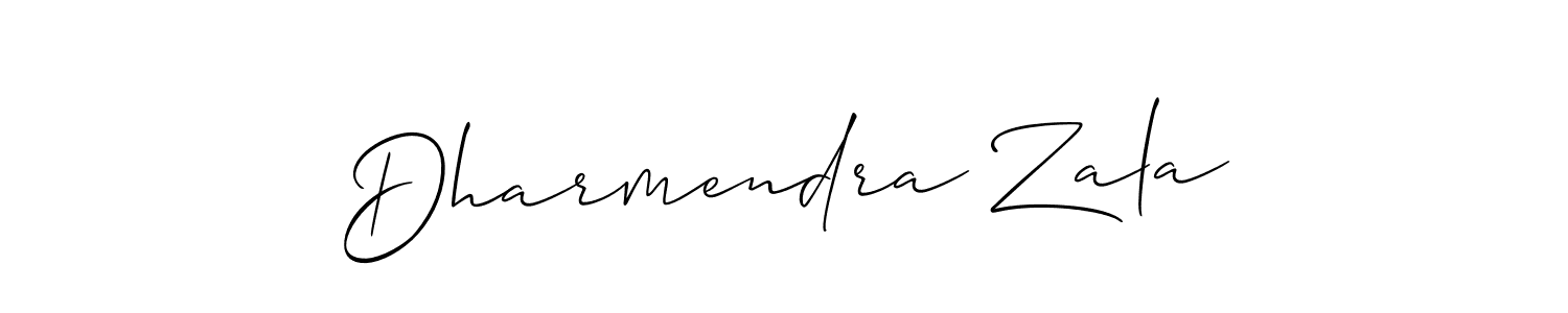 The best way (Allison_Script) to make a short signature is to pick only two or three words in your name. The name Dharmendra Zala include a total of six letters. For converting this name. Dharmendra Zala signature style 2 images and pictures png