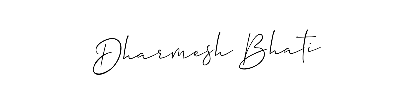 Also we have Dharmesh Bhati name is the best signature style. Create professional handwritten signature collection using Allison_Script autograph style. Dharmesh Bhati signature style 2 images and pictures png