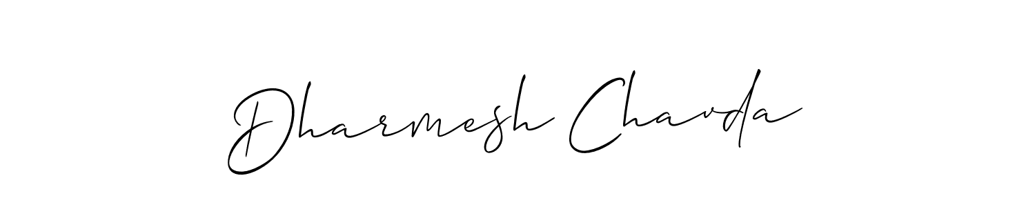 Use a signature maker to create a handwritten signature online. With this signature software, you can design (Allison_Script) your own signature for name Dharmesh Chavda. Dharmesh Chavda signature style 2 images and pictures png