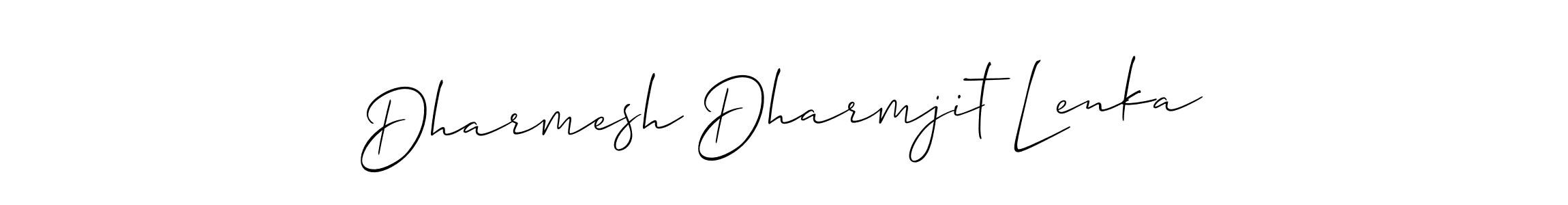 The best way (Allison_Script) to make a short signature is to pick only two or three words in your name. The name Dharmesh Dharmjit Lenka include a total of six letters. For converting this name. Dharmesh Dharmjit Lenka signature style 2 images and pictures png