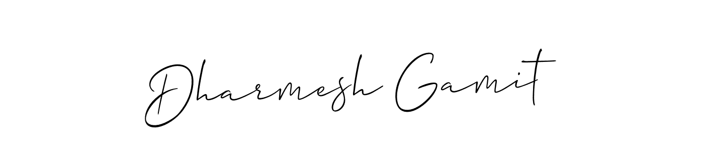 How to Draw Dharmesh Gamit signature style? Allison_Script is a latest design signature styles for name Dharmesh Gamit. Dharmesh Gamit signature style 2 images and pictures png