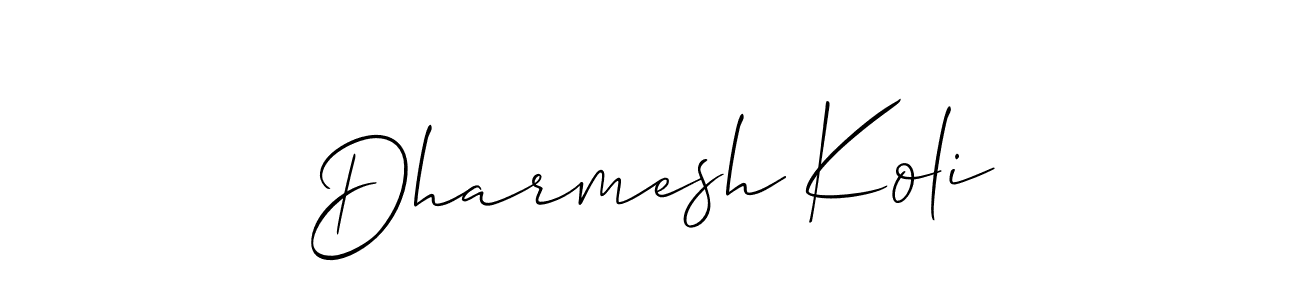 if you are searching for the best signature style for your name Dharmesh Koli. so please give up your signature search. here we have designed multiple signature styles  using Allison_Script. Dharmesh Koli signature style 2 images and pictures png