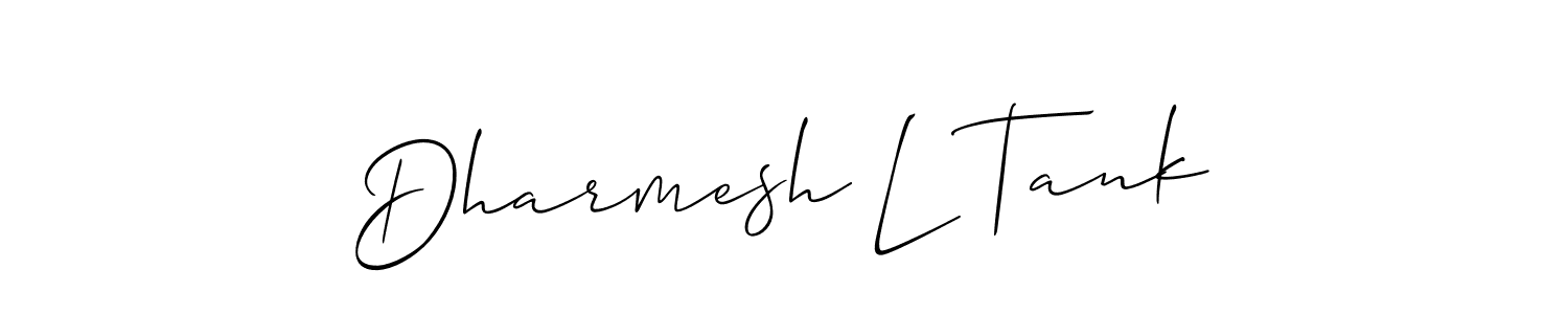 Similarly Allison_Script is the best handwritten signature design. Signature creator online .You can use it as an online autograph creator for name Dharmesh L Tank. Dharmesh L Tank signature style 2 images and pictures png