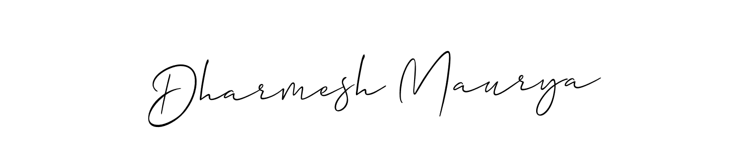 Allison_Script is a professional signature style that is perfect for those who want to add a touch of class to their signature. It is also a great choice for those who want to make their signature more unique. Get Dharmesh Maurya name to fancy signature for free. Dharmesh Maurya signature style 2 images and pictures png