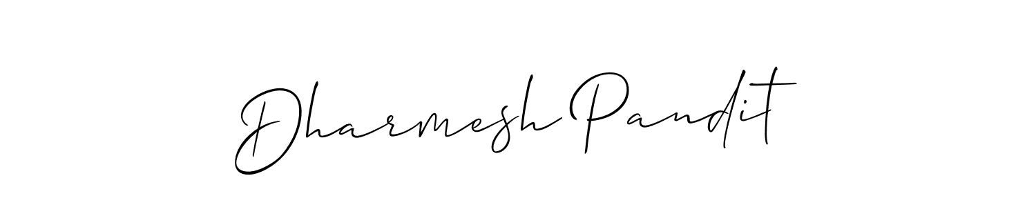 Allison_Script is a professional signature style that is perfect for those who want to add a touch of class to their signature. It is also a great choice for those who want to make their signature more unique. Get Dharmesh Pandit name to fancy signature for free. Dharmesh Pandit signature style 2 images and pictures png