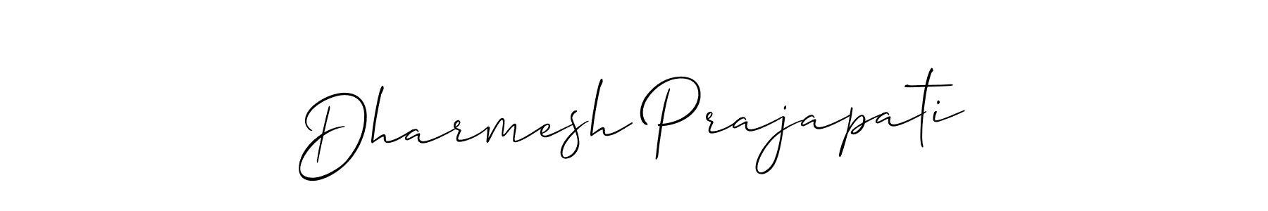 How to make Dharmesh Prajapati signature? Allison_Script is a professional autograph style. Create handwritten signature for Dharmesh Prajapati name. Dharmesh Prajapati signature style 2 images and pictures png