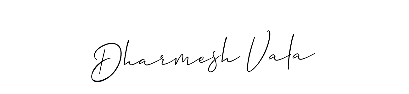 Make a beautiful signature design for name Dharmesh Vala. With this signature (Allison_Script) style, you can create a handwritten signature for free. Dharmesh Vala signature style 2 images and pictures png