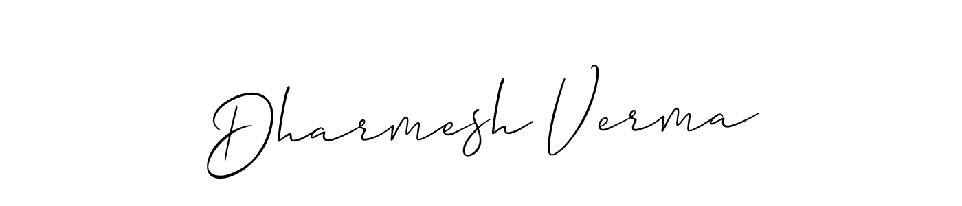 Also we have Dharmesh Verma name is the best signature style. Create professional handwritten signature collection using Allison_Script autograph style. Dharmesh Verma signature style 2 images and pictures png