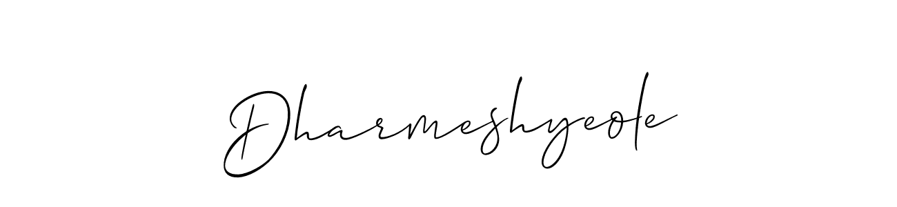How to make Dharmeshyeole name signature. Use Allison_Script style for creating short signs online. This is the latest handwritten sign. Dharmeshyeole signature style 2 images and pictures png