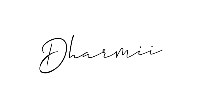 Use a signature maker to create a handwritten signature online. With this signature software, you can design (Allison_Script) your own signature for name Dharmii. Dharmii signature style 2 images and pictures png