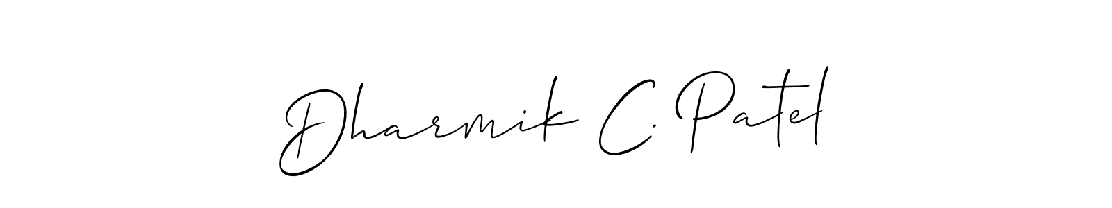 How to make Dharmik C. Patel signature? Allison_Script is a professional autograph style. Create handwritten signature for Dharmik C. Patel name. Dharmik C. Patel signature style 2 images and pictures png