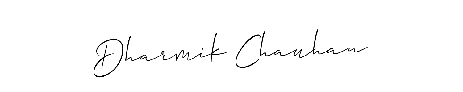 You can use this online signature creator to create a handwritten signature for the name Dharmik Chauhan. This is the best online autograph maker. Dharmik Chauhan signature style 2 images and pictures png