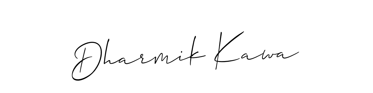 How to Draw Dharmik Kawa signature style? Allison_Script is a latest design signature styles for name Dharmik Kawa. Dharmik Kawa signature style 2 images and pictures png