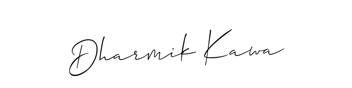 Create a beautiful signature design for name Dharmik Kawa. With this signature (Allison_Script) fonts, you can make a handwritten signature for free. Dharmik Kawa signature style 2 images and pictures png