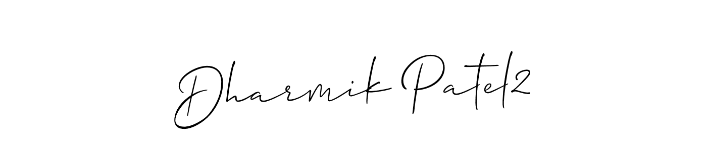 Similarly Allison_Script is the best handwritten signature design. Signature creator online .You can use it as an online autograph creator for name Dharmik Patel2. Dharmik Patel2 signature style 2 images and pictures png