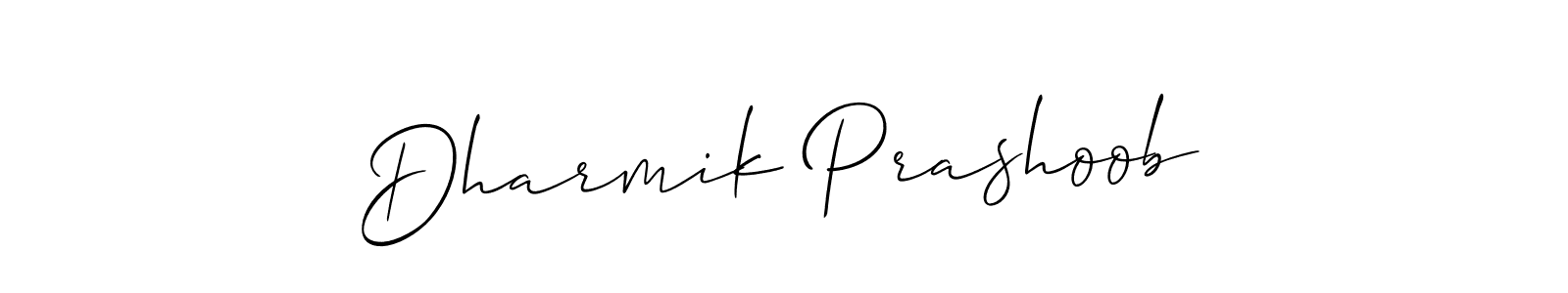 if you are searching for the best signature style for your name Dharmik Prashoob. so please give up your signature search. here we have designed multiple signature styles  using Allison_Script. Dharmik Prashoob signature style 2 images and pictures png
