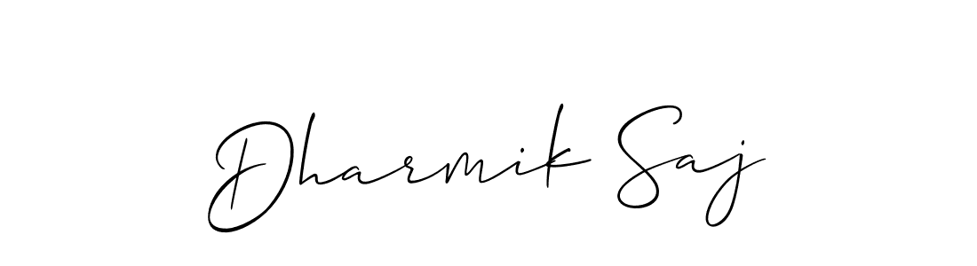 It looks lik you need a new signature style for name Dharmik Saj. Design unique handwritten (Allison_Script) signature with our free signature maker in just a few clicks. Dharmik Saj signature style 2 images and pictures png