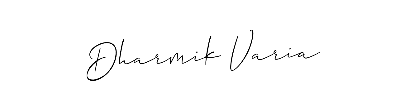 Dharmik Varia stylish signature style. Best Handwritten Sign (Allison_Script) for my name. Handwritten Signature Collection Ideas for my name Dharmik Varia. Dharmik Varia signature style 2 images and pictures png
