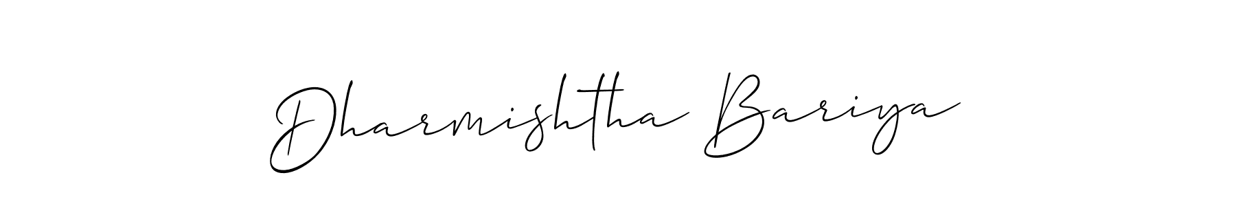 Similarly Allison_Script is the best handwritten signature design. Signature creator online .You can use it as an online autograph creator for name Dharmishtha Bariya. Dharmishtha Bariya signature style 2 images and pictures png