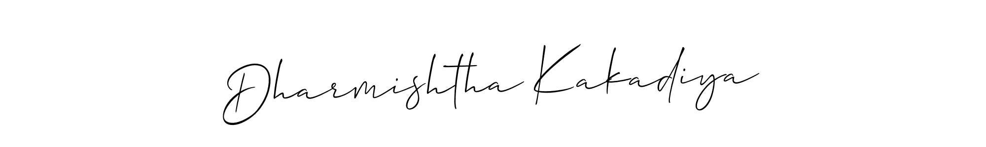 Use a signature maker to create a handwritten signature online. With this signature software, you can design (Allison_Script) your own signature for name Dharmishtha Kakadiya. Dharmishtha Kakadiya signature style 2 images and pictures png