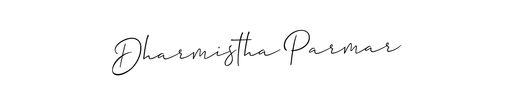 The best way (Allison_Script) to make a short signature is to pick only two or three words in your name. The name Dharmistha Parmar include a total of six letters. For converting this name. Dharmistha Parmar signature style 2 images and pictures png