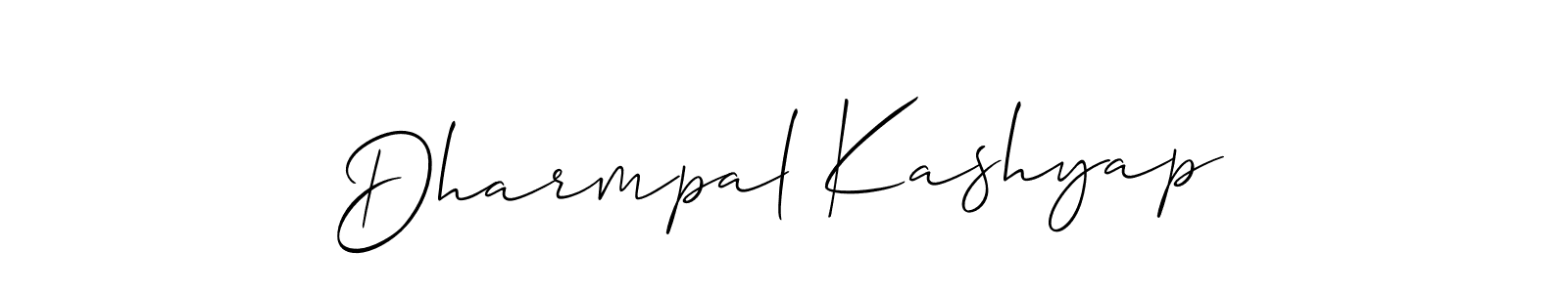 Allison_Script is a professional signature style that is perfect for those who want to add a touch of class to their signature. It is also a great choice for those who want to make their signature more unique. Get Dharmpal Kashyap name to fancy signature for free. Dharmpal Kashyap signature style 2 images and pictures png