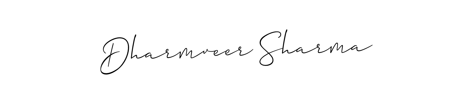 How to make Dharmveer Sharma name signature. Use Allison_Script style for creating short signs online. This is the latest handwritten sign. Dharmveer Sharma signature style 2 images and pictures png