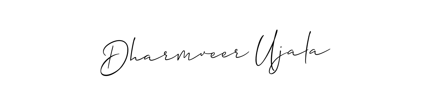 Check out images of Autograph of Dharmveer Ujala name. Actor Dharmveer Ujala Signature Style. Allison_Script is a professional sign style online. Dharmveer Ujala signature style 2 images and pictures png