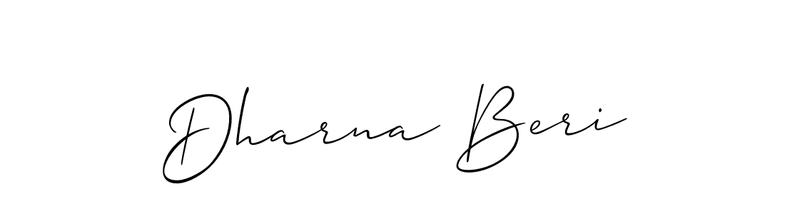 How to make Dharna Beri signature? Allison_Script is a professional autograph style. Create handwritten signature for Dharna Beri name. Dharna Beri signature style 2 images and pictures png