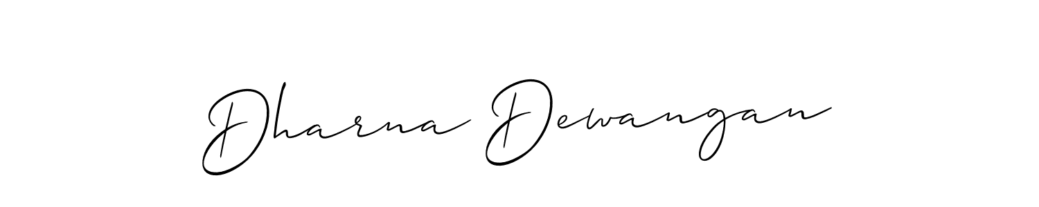 Use a signature maker to create a handwritten signature online. With this signature software, you can design (Allison_Script) your own signature for name Dharna Dewangan. Dharna Dewangan signature style 2 images and pictures png