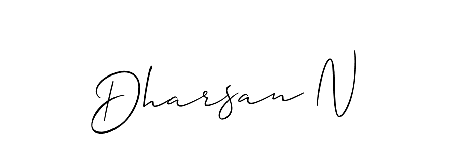 Dharsan N stylish signature style. Best Handwritten Sign (Allison_Script) for my name. Handwritten Signature Collection Ideas for my name Dharsan N. Dharsan N signature style 2 images and pictures png