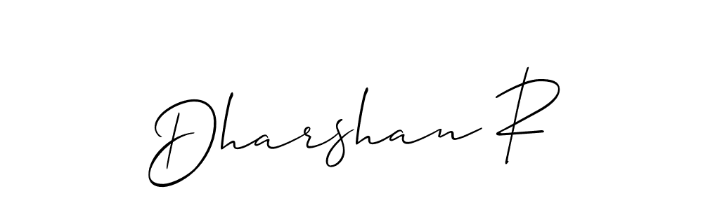 Also You can easily find your signature by using the search form. We will create Dharshan R name handwritten signature images for you free of cost using Allison_Script sign style. Dharshan R signature style 2 images and pictures png